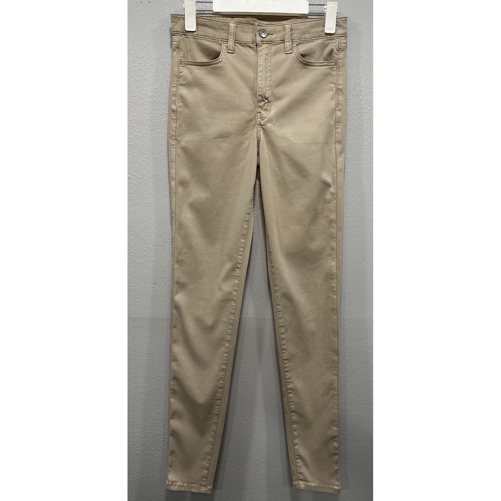 American Eagle Super Stretch Skinny Pants Khaki Tan High Rise Size 8 X-Long
